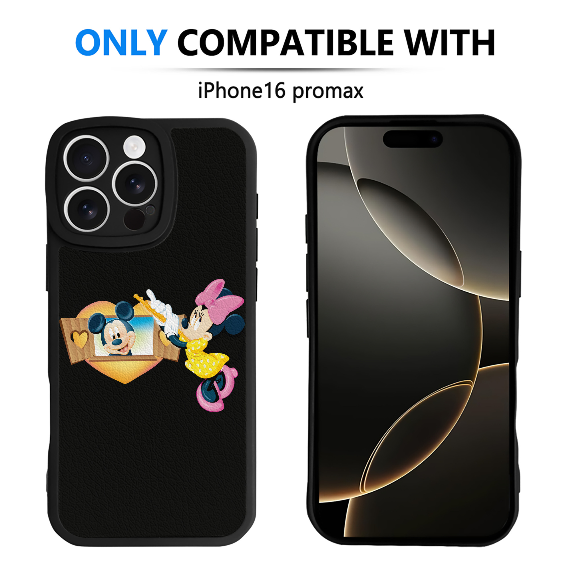 （画像用） ミッキーマウス Mickey Mouse 【iPhone 16シリーズ対応】シリコンスマホケース（レザー調） 材質：シリコン